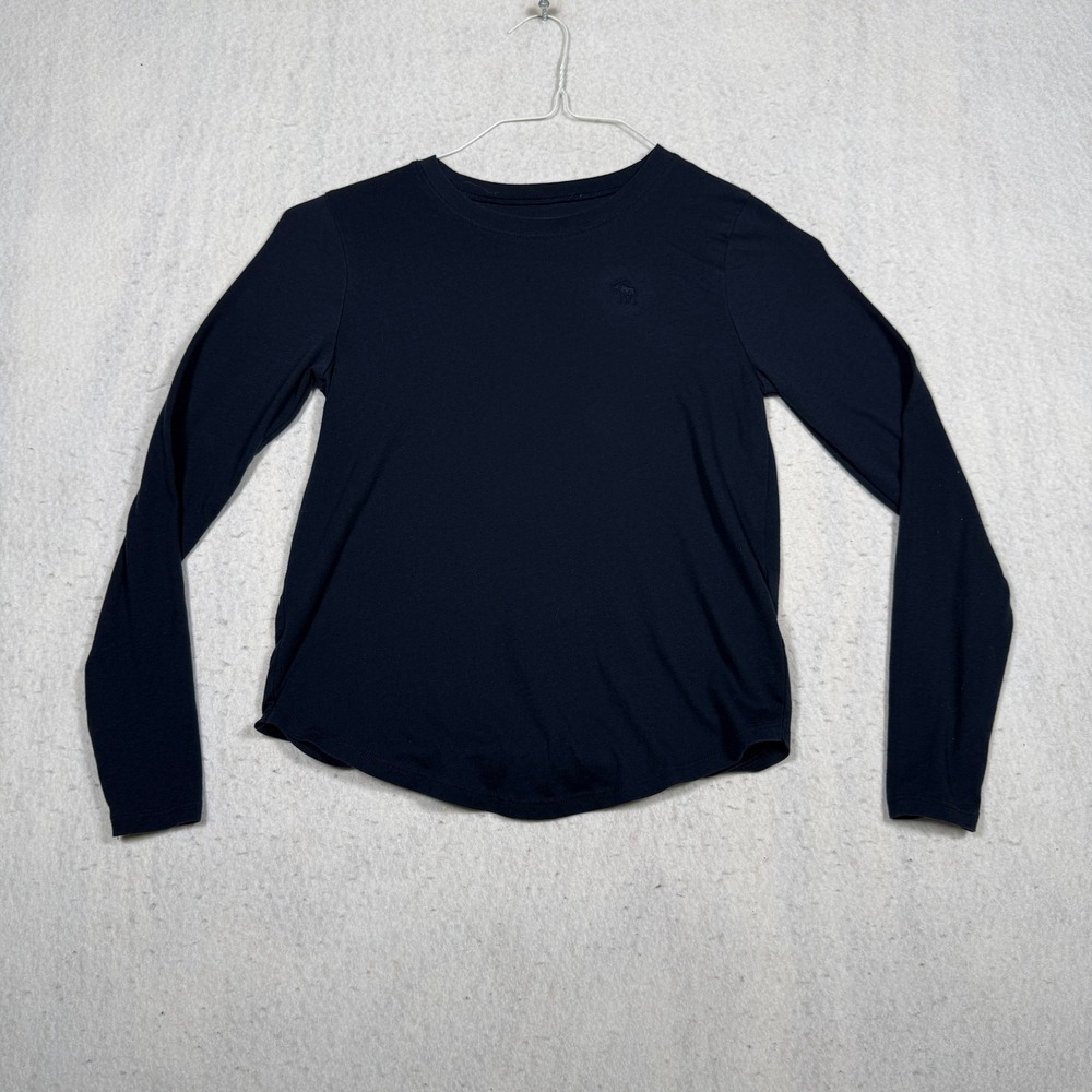 Abercrombie Kids Navy Blue Long Sleeve Crew Neck Tee Shirt Size 11/12